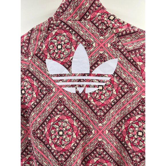 Adidas Girls L Pink Pattern Dress Full Zip Short Sleeve Sporty Track Tennis Logo - Picture 9 of 11